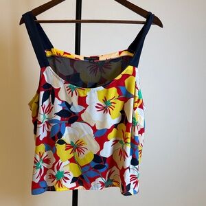 NWT Tommy Hilfiger Multicolor Floral Camisole with Navy Straps